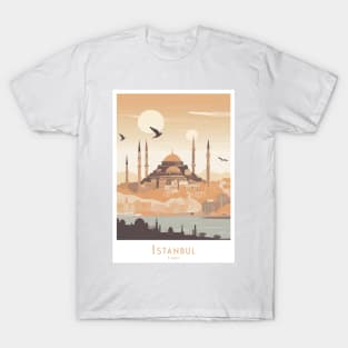 Sunset Silhouette of Istanbul Turkey T-Shirt